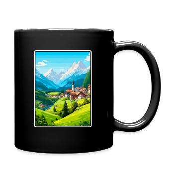 Tirol Österreich Vintage-Reiseplakat Cityscape WPA - Tasse einfarbig - Schwarz - Rechts