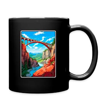 Devils Bridge Deutschland Reiseplakat Stadtbild WPA - Tasse einfarbig - Schwarz - Rechts