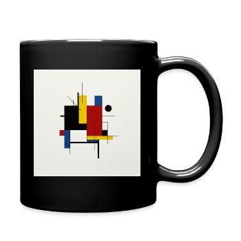 Colorful Geometric Abstract Composition - Full Colour Mug - black - Right