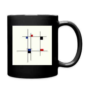 Abstrakte Designlinie und Farben - Tasse einfarbig - Schwarz - Rechts