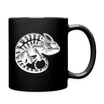 Jungle Reptile Chameleon Tattoo - Full Colour Mug - black - Right
