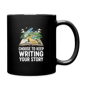 Inspirational Nature Writing Motif - Full Colour Mug - black - Right