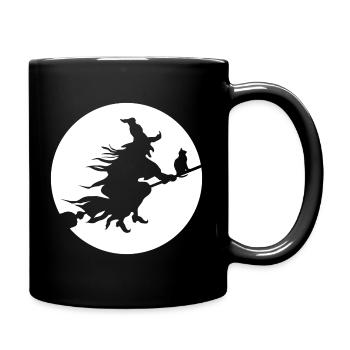Hexe Halloween - Tasse einfarbig - Schwarz - Rechts