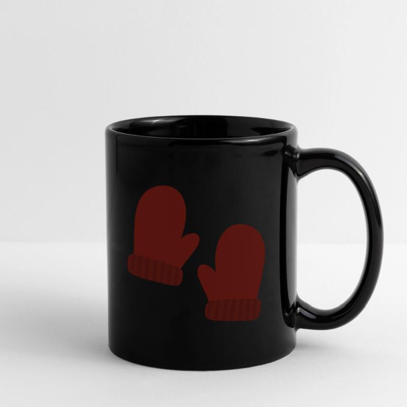 Gemütliche Winterhandschuhe Illustration Tasse einfarbig