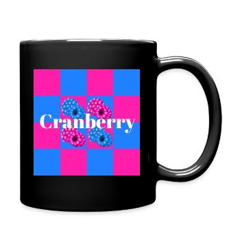 Motifs de baies vibrants sur fond de bloc de couleur - Mug uni - noir - Droite