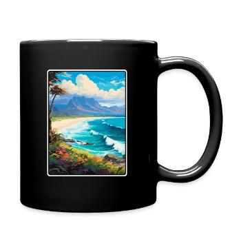 Cameo Island Griechenland Reiseplakat Cityscape WPA - Tasse einfarbig - Schwarz - Rechts