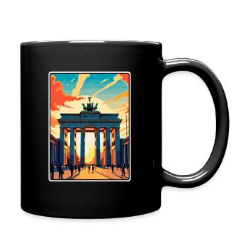 Affiche de voyage de la Porte de Brandebourg à Berlin, en Allemagne - Mug uni - noir - Droite