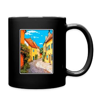 Gotland Schweden Vintage-Reiseplakat Stadtbild WPA - Tasse einfarbig - Schwarz - Rechts
