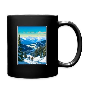 Borovets Bulgarien Vintage-Reiseplakat Stadtbild - Tasse einfarbig - Schwarz - Rechts