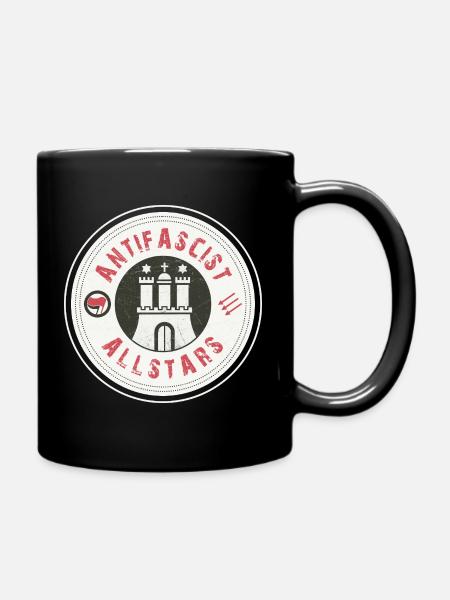 Antifascist Allstars – Hamburg zeigt Haltung - Tasse einfarbig - Schwarz