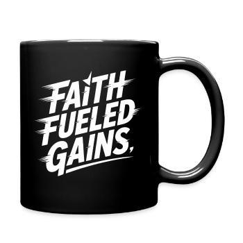 Christian Faith Fueled Gains Motivation - Full Colour Mug - black - Right