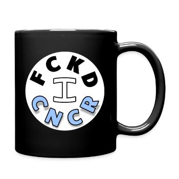 I FUCKED CANCER - Prostate Cancer - Full Colour Mug - black - Right