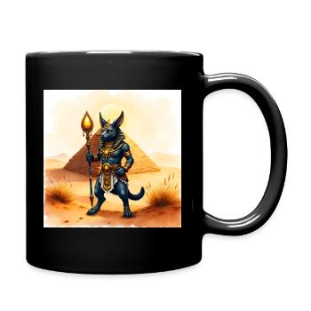 Halbmenschliches ägyptisches Xylophon - Tasse einfarbig - Schwarz - Rechts