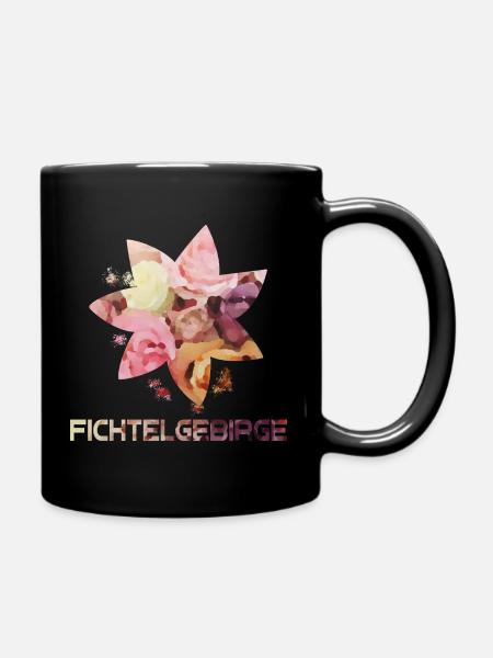 Wasserfarben Fichtelgebirge Siebenstern Pastell - Tasse einfarbig - Schwarz