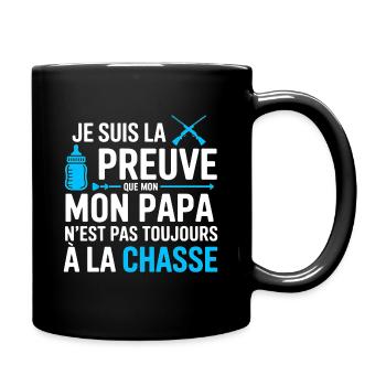 Beweis, dass mein Vater nicht oft jagt T-Shirt - Tasse einfarbig - Schwarz - Rechts