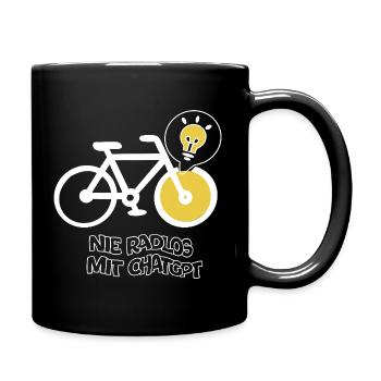 Radfahren mit kreativer Glühbirne-Design - Tasse einfarbig - Schwarz - Rechts