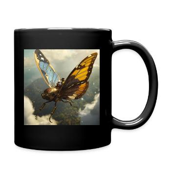Steampunk Butterfly Abenteuer - Tasse einfarbig - Schwarz - Rechts