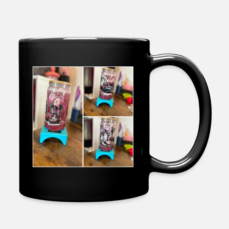 Glitzerbecher - Tasse einfarbig - Schwarz
