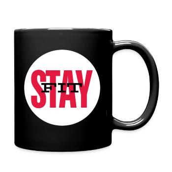 Stay Fit Motivational Design - Full Colour Mug - black - Right