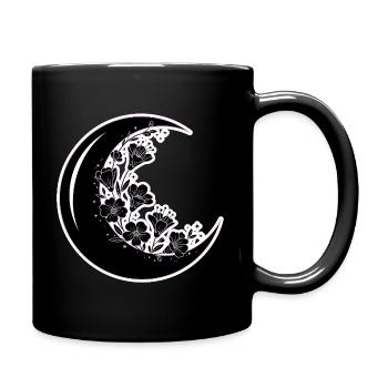 Floral Moon Phase Illustration - Full Colour Mug - black - Right
