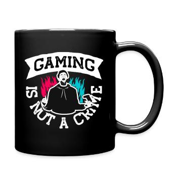 Gaming Not A Crime t-shirt design - Full Colour Mug - black - Right