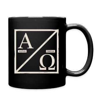 Christlich Alpha Omega Zeichen Deines Glaubens - Tasse einfarbig - Schwarz - Rechts