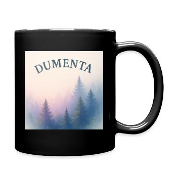 Waldlandschaft mit Dumenta Schriftzug - Tasse einfarbig - Schwarz - Rechts