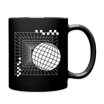 Futuristisches geometrisches Kugeldesign - Tasse einfarbig - Schwarz - Rechts