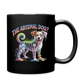 Psychedelischer abyssimaler Hund Illustration - Tasse einfarbig - Schwarz - Rechts