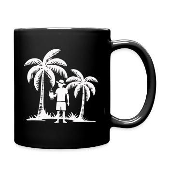 Tropischer Freizeitmoment auf Strand - Tasse einfarbig - Schwarz - Rechts