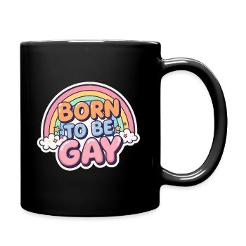 Born to Be Gay – Colorful Pride Rainbow Design - Full Colour Mug - black - Right