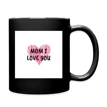 Mom I love U - Full Colour Mug - black - Right
