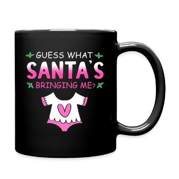 Babyparty Weihnachten werdende Eltern - Tasse einfarbig - Schwarz - Rechts