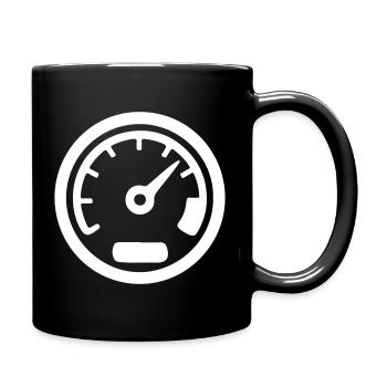Tacho Kmh Speed Icon - Tasse einfarbig - Schwarz - Rechts