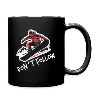 Snowboarder beim Snowborading - Tasse einfarbig - Schwarz - Rechts