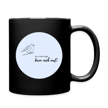 Early bird motif on light blue - Full Colour Mug - black - Right