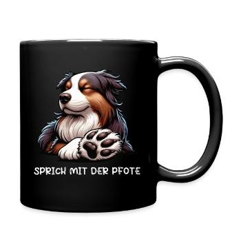 Talk to the paw Australian Shepherd Aussie - Full Colour Mug - black - Right