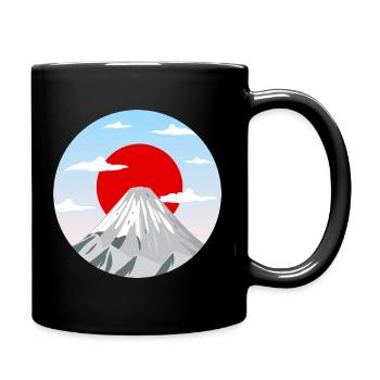 Mount Fuji Art Graphic - Full Colour Mug - black - Right