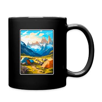 Paine Grande Chile Vintage-Reiseplakat Stadtbild - Tasse einfarbig - Schwarz - Rechts