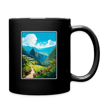 Inca Trail Peru Terraced Valley Horizon - Full Colour Mug - black - Right