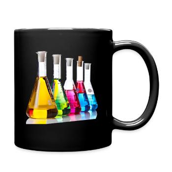 Colorful lab evaluation illustration - Full Colour Mug - black - Right