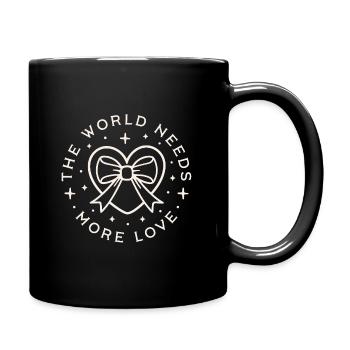 The world needs more love kindness peace quotes - Full Colour Mug - black - Right