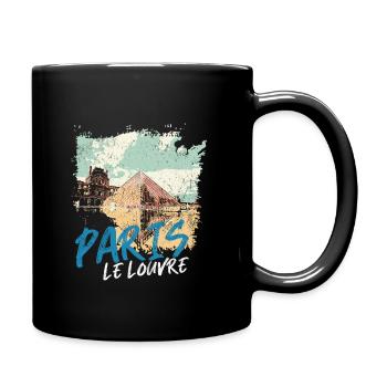 Pyramide du Louvre et Monuments de Paris - Mug uni - noir - Droite