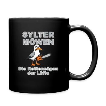 Sylt Seagulls Grey:Design by Dekoinsel Sylt - Full Colour Mug - black - Right