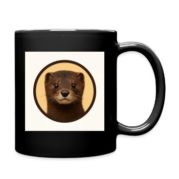 Cute Brown Bear in Circle - Full Colour Mug - black - Right