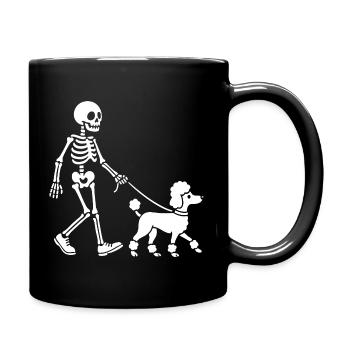 Squelette Promenade Chien Effrayant Halloween Animal de compagnie - Mug uni - noir - Droite