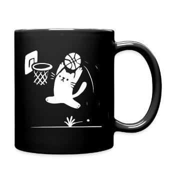 Chat de basket-ball - Mug uni - noir - Droite