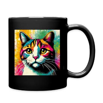 cat - Full Colour Mug - black - Right