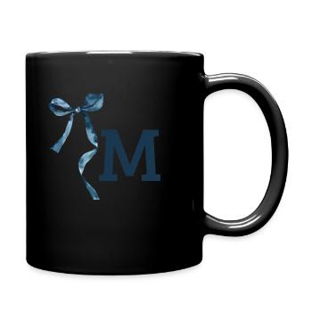 Monogramm m Geschenkidee - Tasse einfarbig - Schwarz - Rechts
