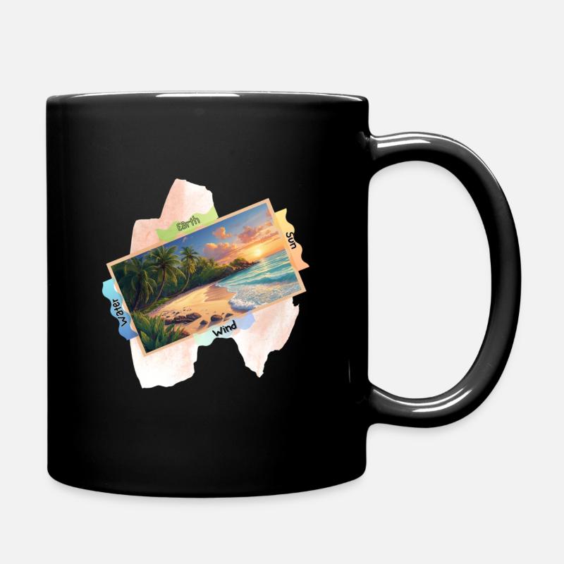 Nature beach picture cute summer design - Full Colour Mug - black